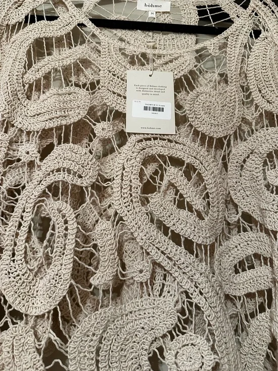 böhme Crochet Openwork Top in Cream - Picture 4 of 4